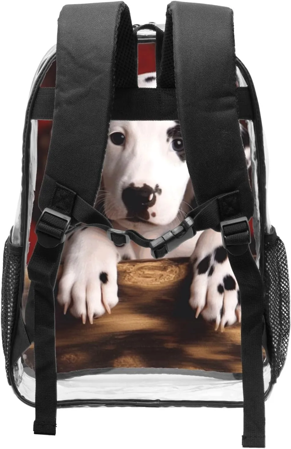 Clear Backpack Heavy Duty PVC Transparent Bookbag dalmatian puppy Backpack Daypack Laptop Backpack