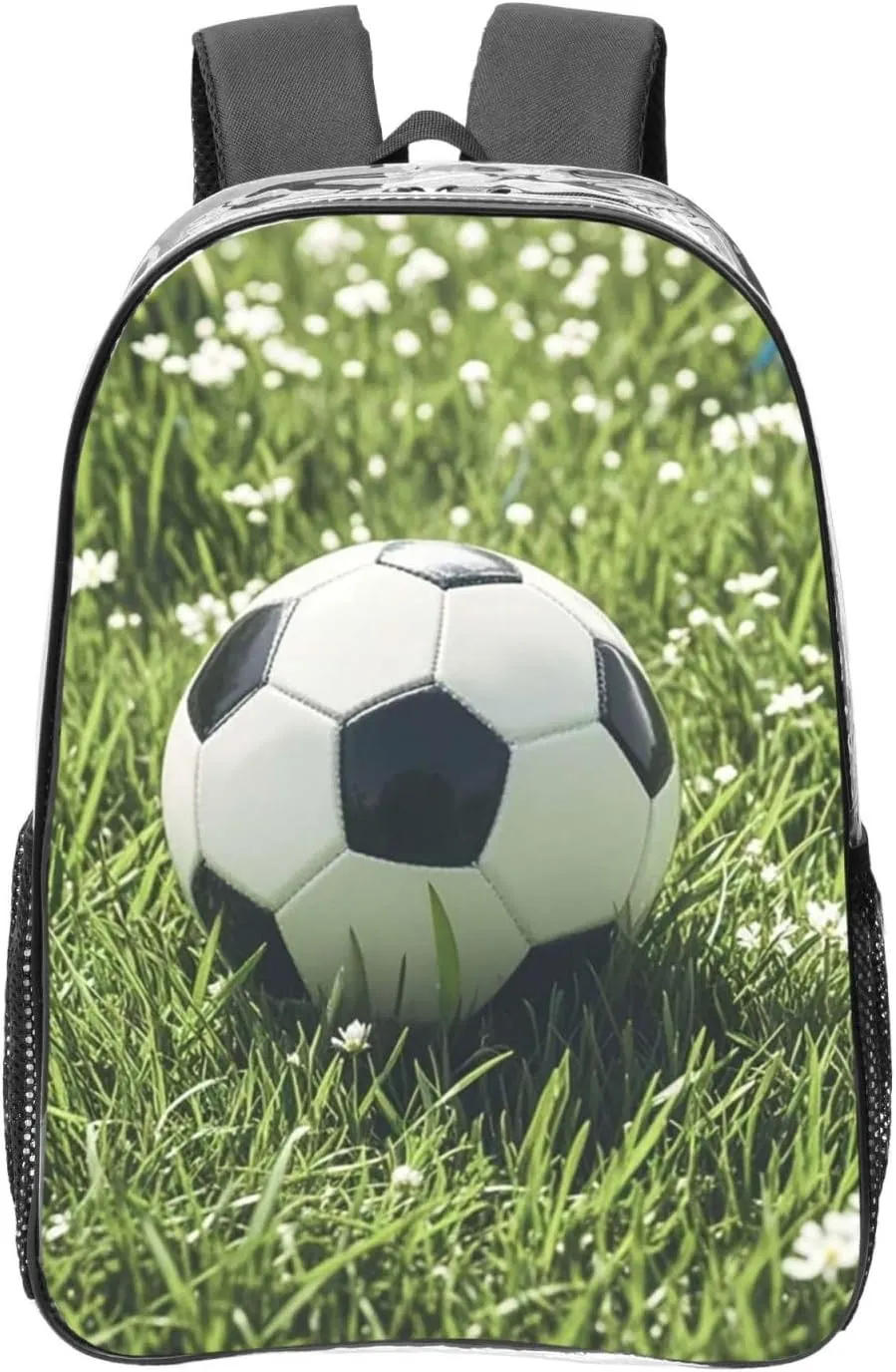 Clear Backpack Heavy Duty PVC Transparent Bookbag Football Green Grass Backpack Daypack Laptop Backpack