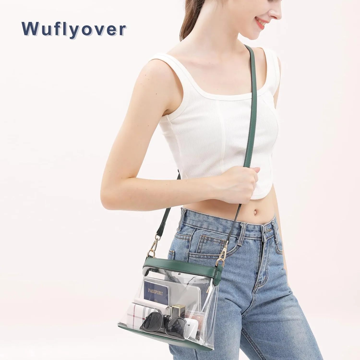Clear Bag for Stadium Events, Clear Purses for Women, Stadium Approved Clear Crossbody Bag