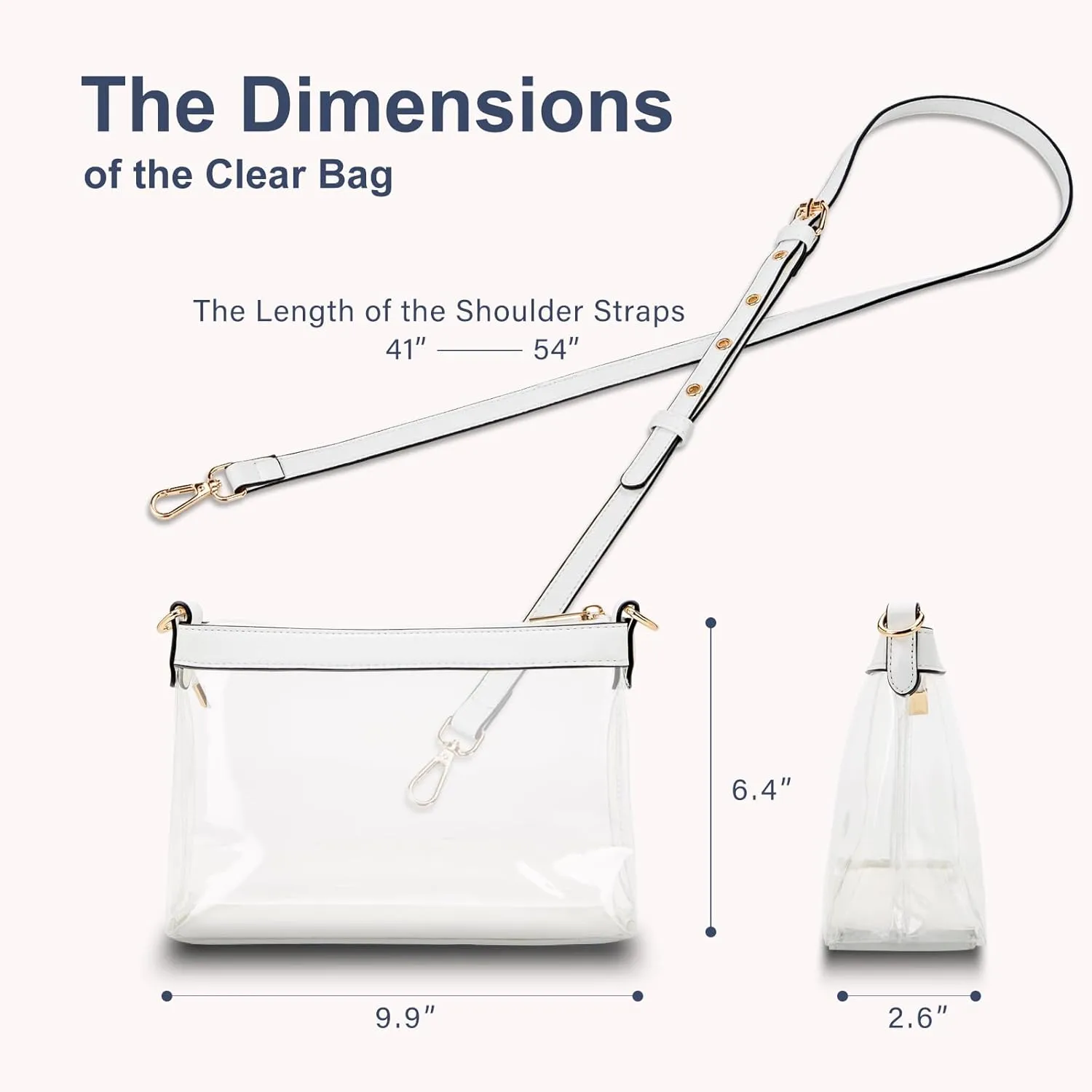 Clear Bag for Stadium Events, Clear Purses for Women, Stadium Approved Clear Crossbody Bag