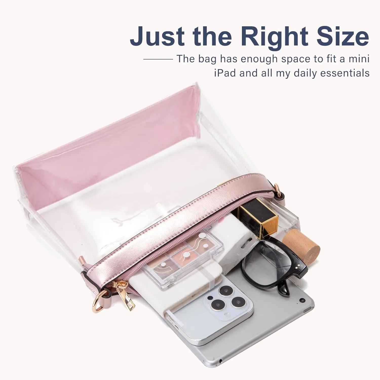 Clear Bag for Stadium Events, Clear Purses for Women, Stadium Approved Clear Crossbody Bag