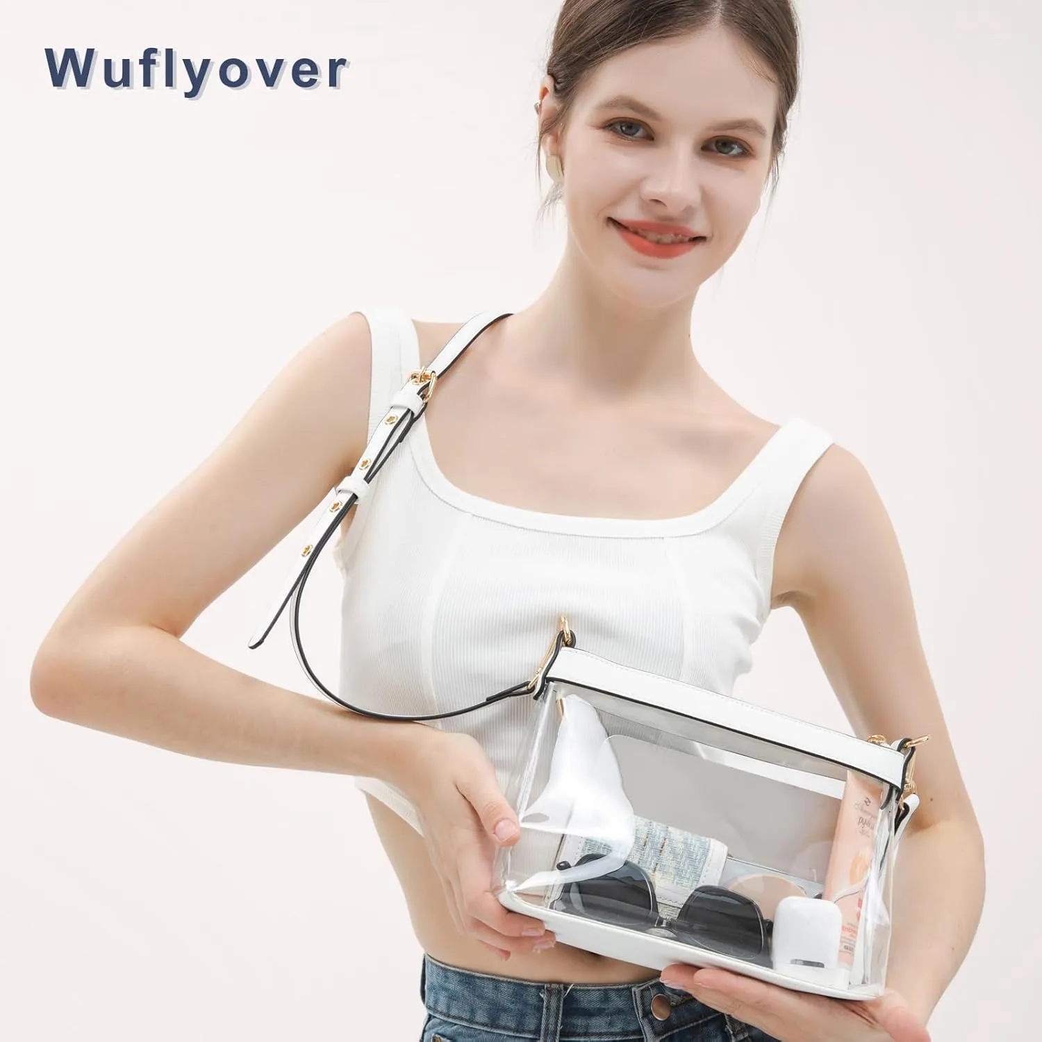 Clear Bag for Stadium Events, Clear Purses for Women, Stadium Approved Clear Crossbody Bag
