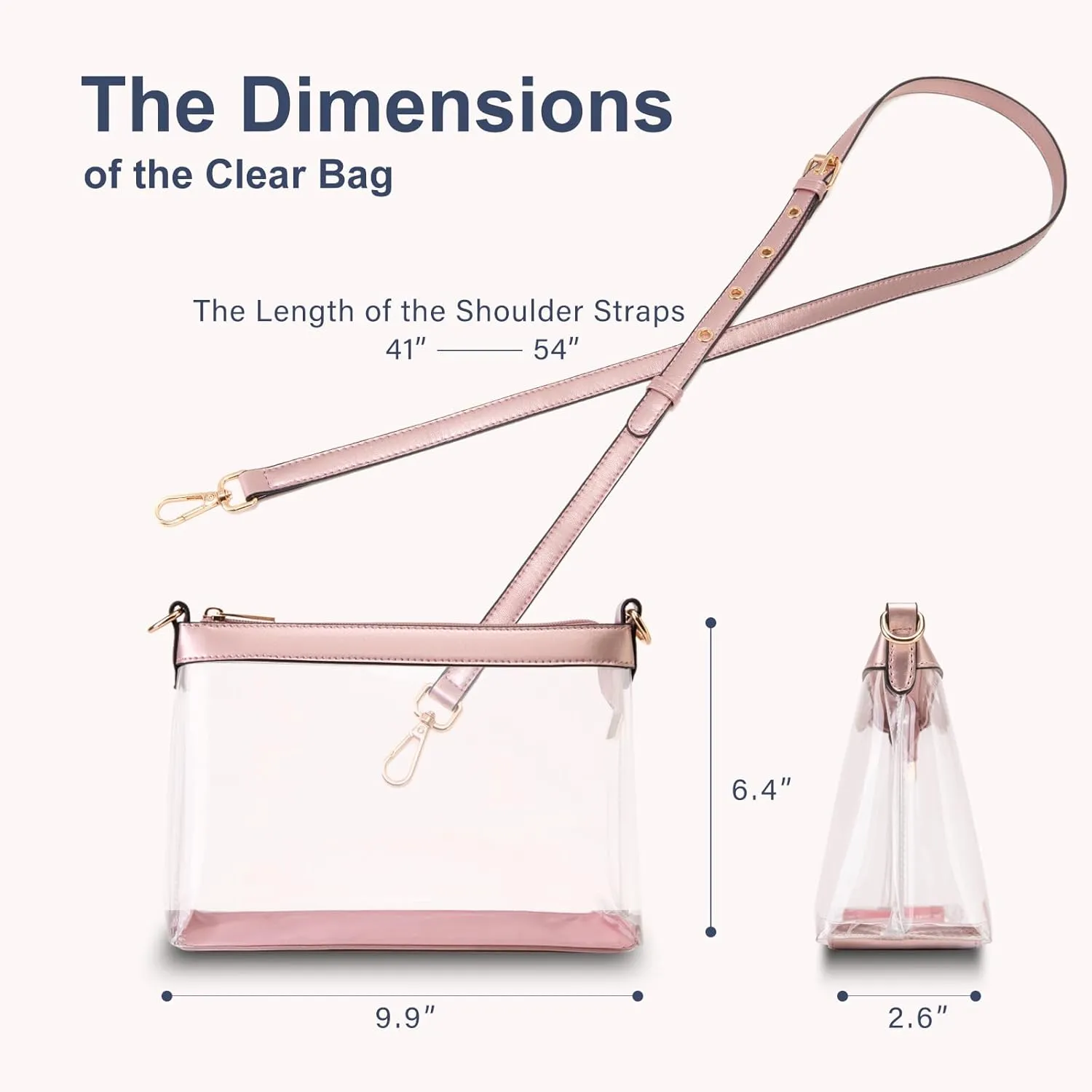 Clear Bag for Stadium Events, Clear Purses for Women, Stadium Approved Clear Crossbody Bag