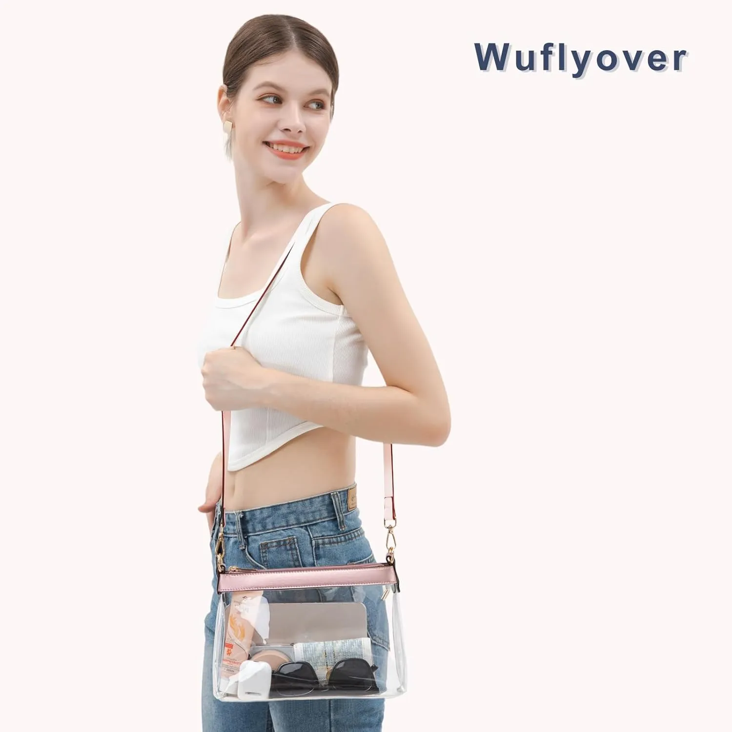 Clear Bag for Stadium Events, Clear Purses for Women, Stadium Approved Clear Crossbody Bag