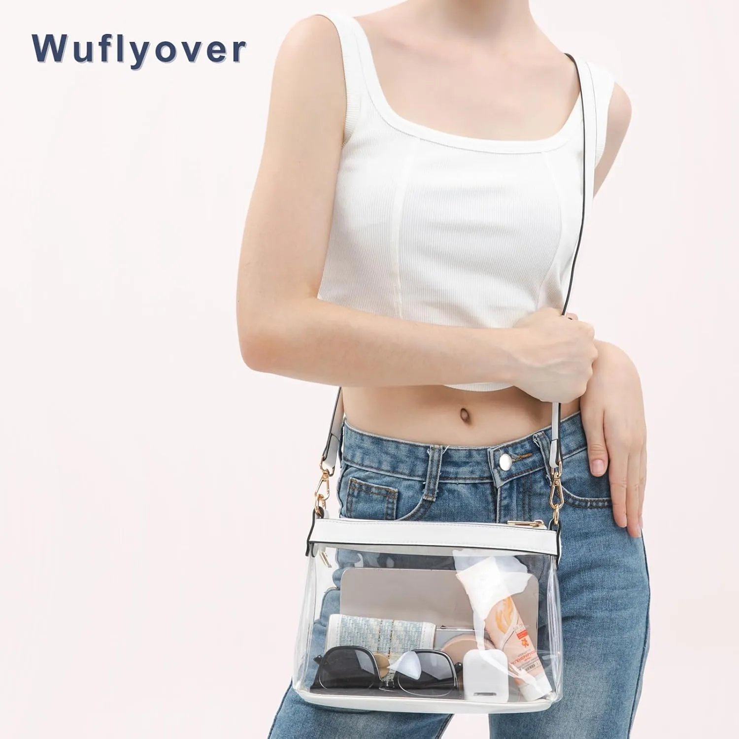 Clear Bag for Stadium Events, Clear Purses for Women, Stadium Approved Clear Crossbody Bag