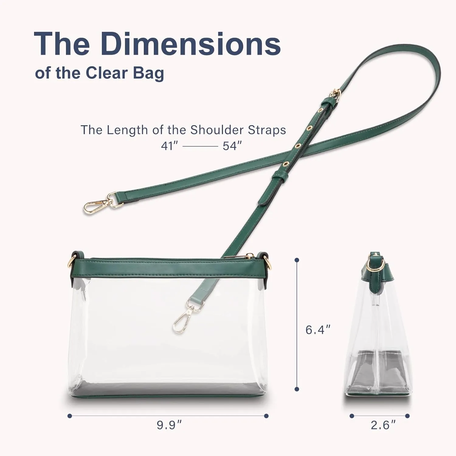 Clear Bag for Stadium Events, Clear Purses for Women, Stadium Approved Clear Crossbody Bag