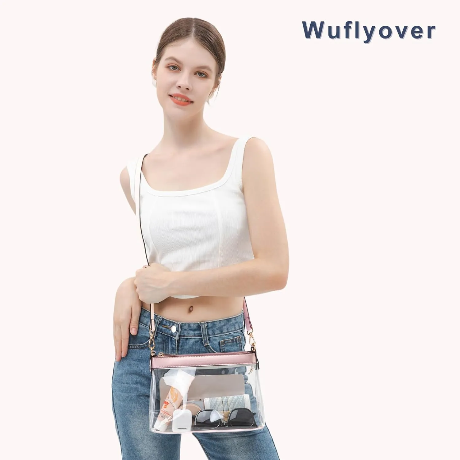 Clear Bag for Stadium Events, Clear Purses for Women, Stadium Approved Clear Crossbody Bag