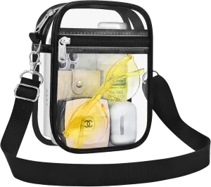 Clear Bag for Stadium Events - Small Purse, Mini Sport Fan Handbag for Concert, Work, Travel