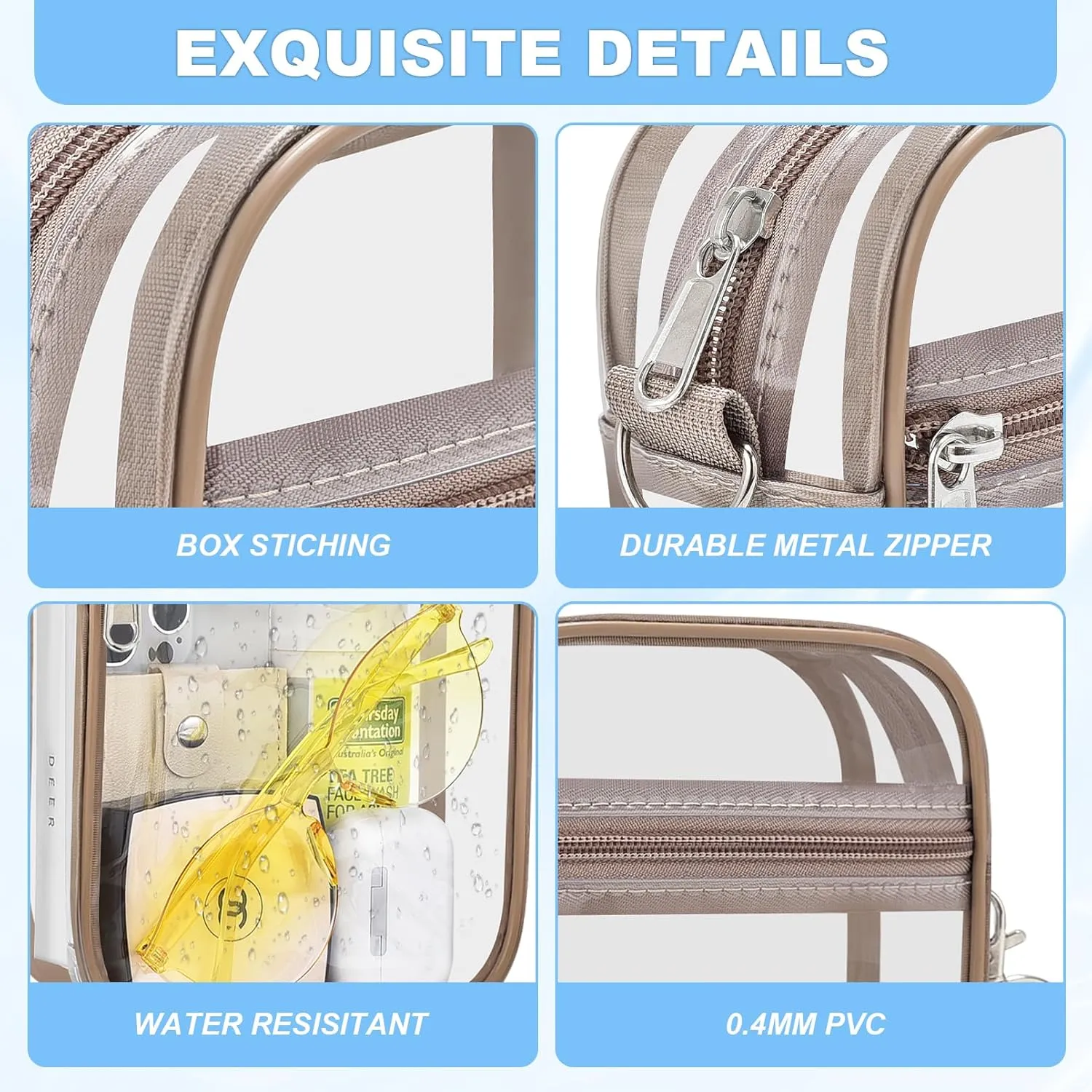 Clear Bag for Stadium Events - Small Purse, Mini Sport Fan Handbag for Concert, Work, Travel