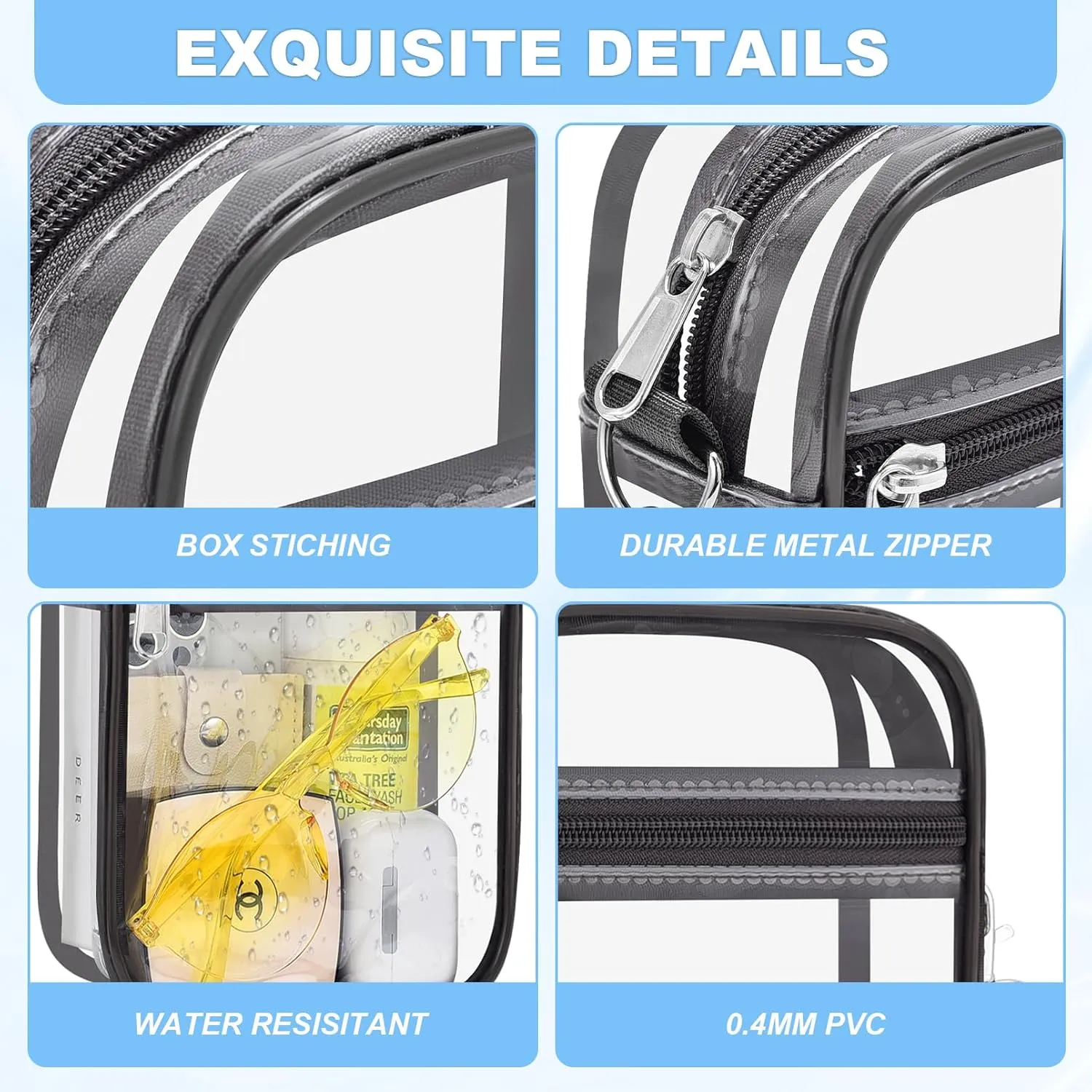 Clear Bag for Stadium Events - Small Purse, Mini Sport Fan Handbag for Concert, Work, Travel