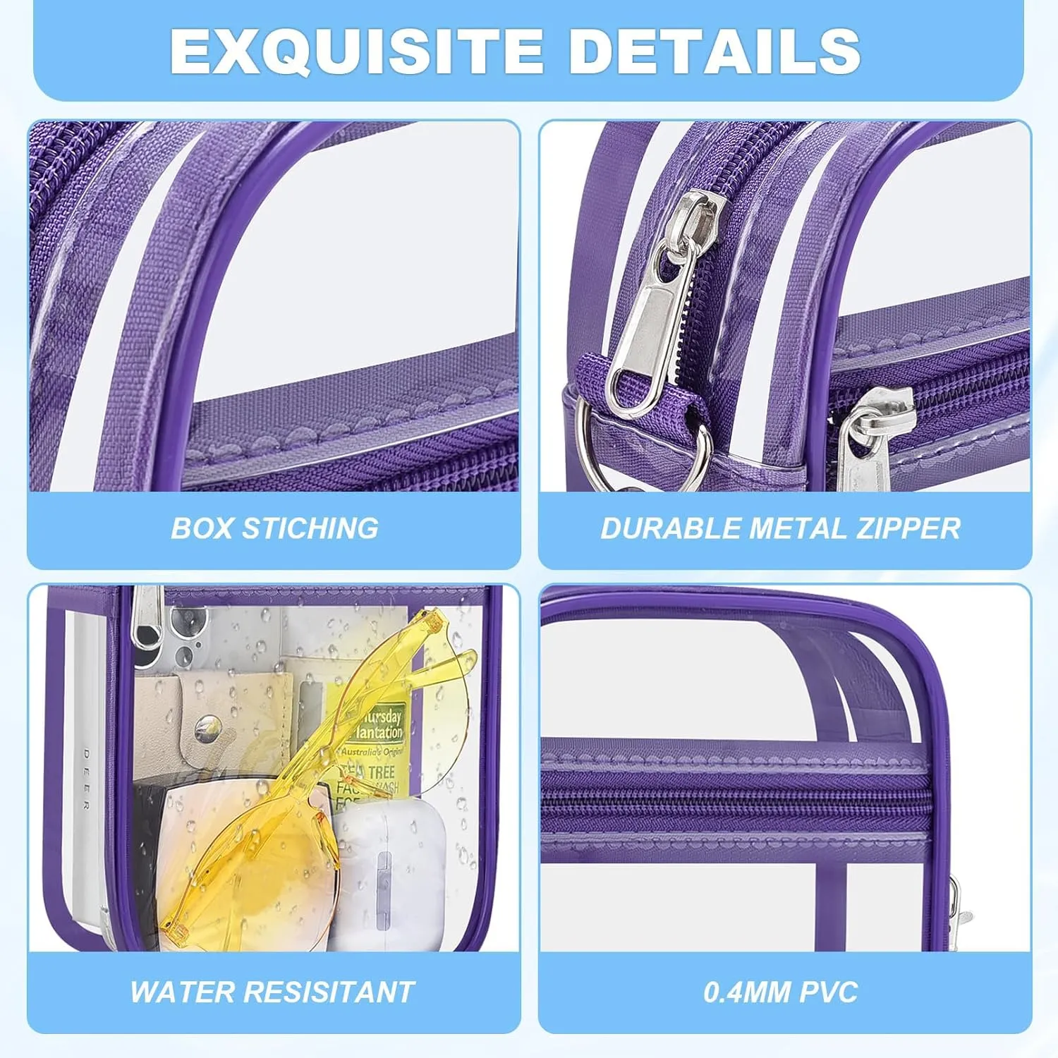 Clear Bag for Stadium Events - Small Purse, Mini Sport Fan Handbag for Concert, Work, Travel
