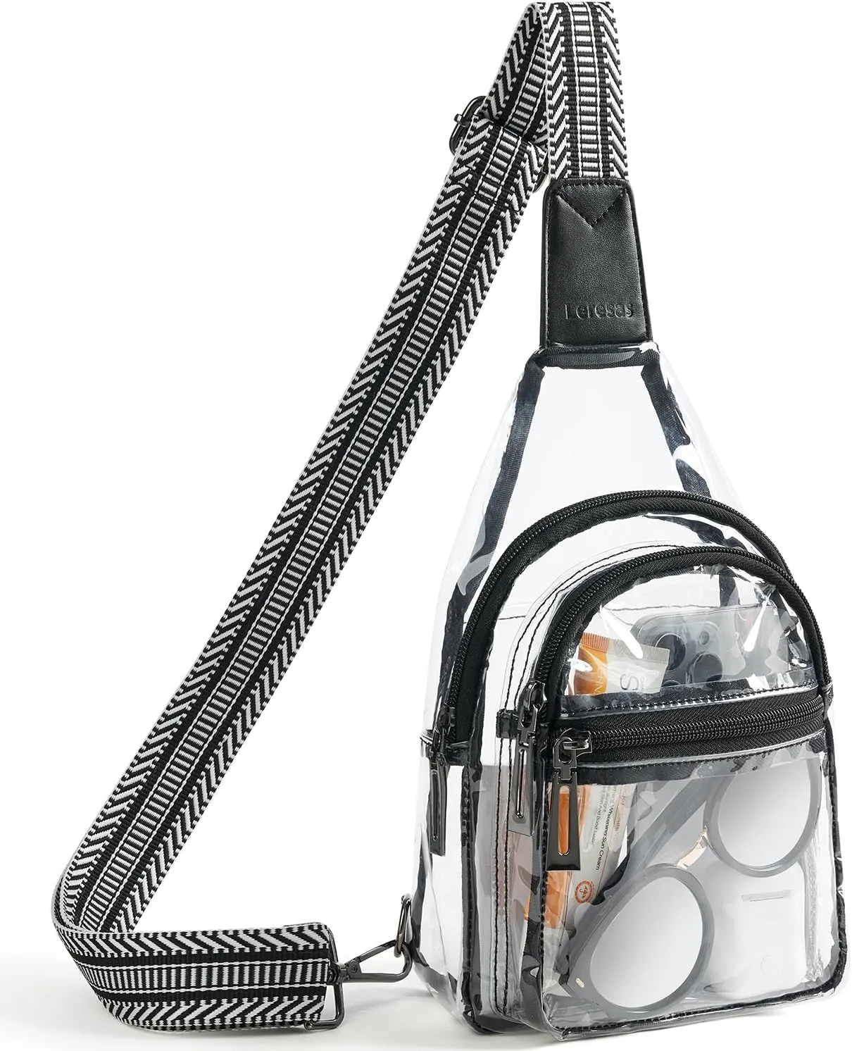 Clear Sling Bag - Stadium Approved Purse Backpack Crossbody Fanny Pack for Women & Men - Concert Events