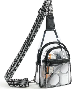 Clear Sling Bag - Stadium Approved Purse Backpack Crossbody Fanny Pack for Women & Men - Concert Events
