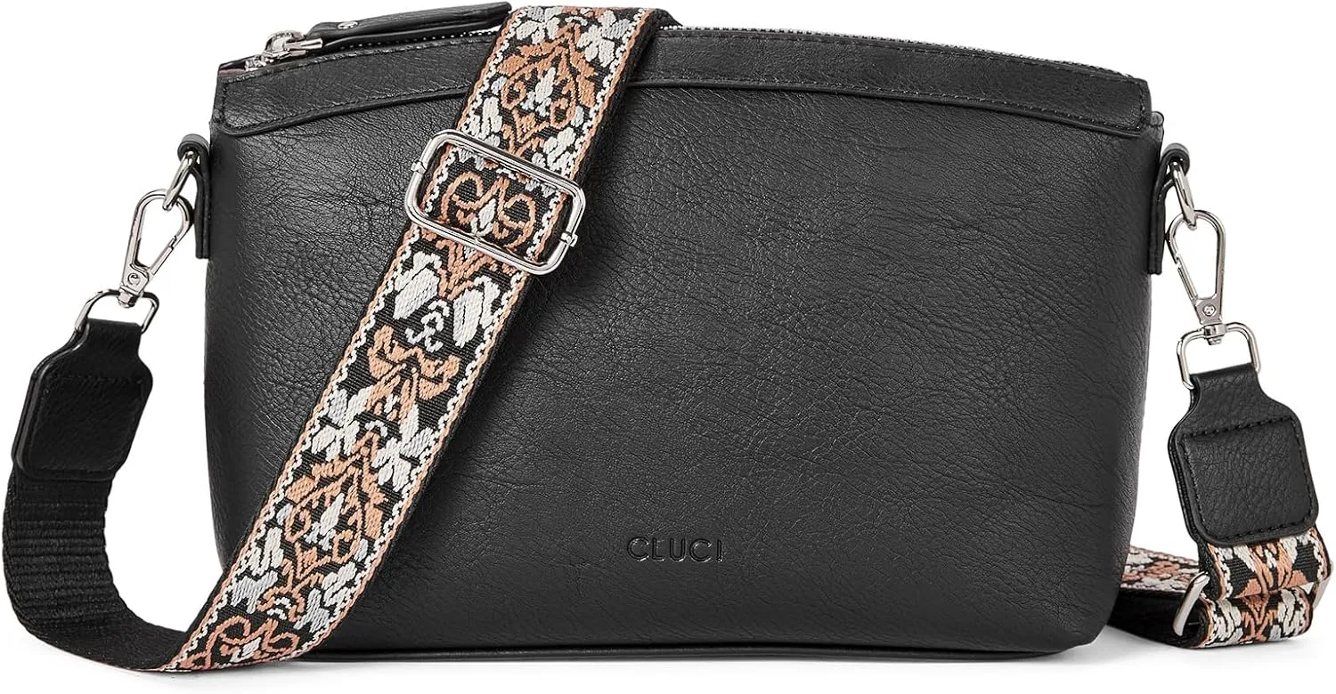 CLUCI Crossbody Bags for Women, Vegan Leather Shoulder Handbags, Purses for Women with Adjustable Wide Strap