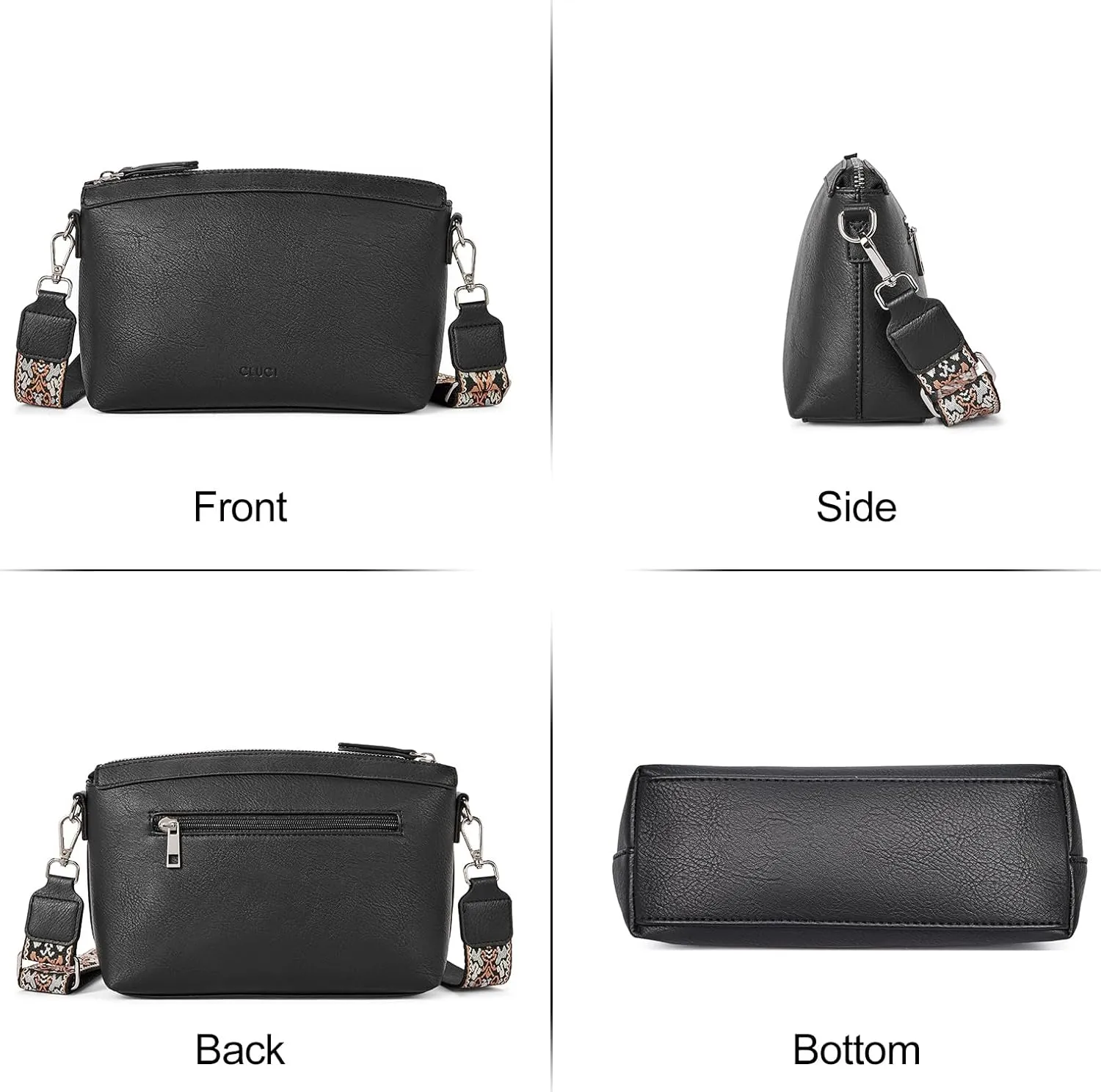 CLUCI Crossbody Bags for Women, Vegan Leather Shoulder Handbags, Purses for Women with Adjustable Wide Strap
