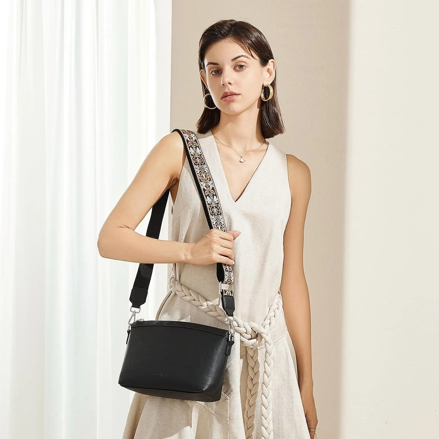 CLUCI Crossbody Bags for Women, Vegan Leather Shoulder Handbags, Purses for Women with Adjustable Wide Strap