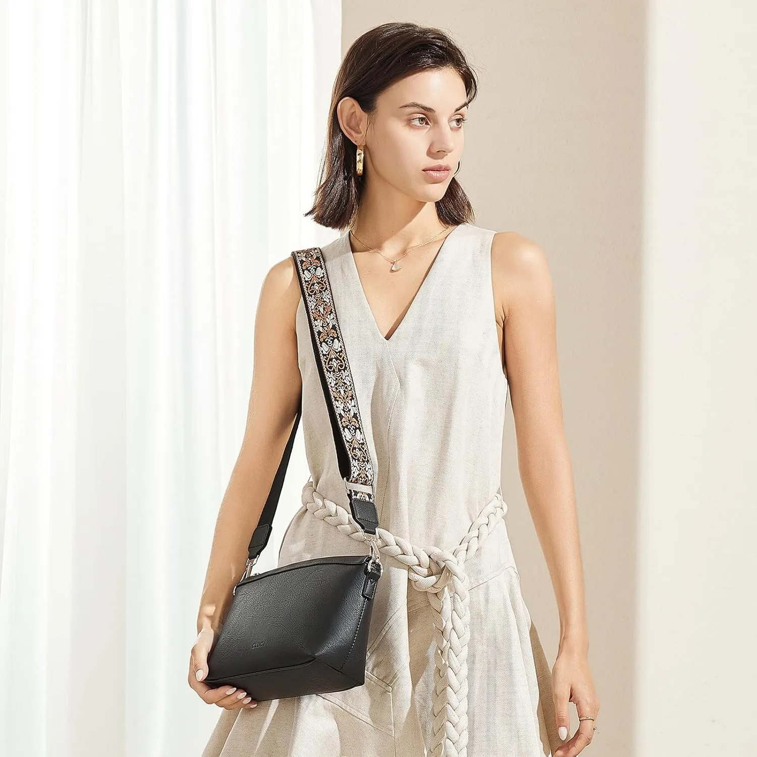 CLUCI Crossbody Bags for Women, Vegan Leather Shoulder Handbags, Purses for Women with Adjustable Wide Strap