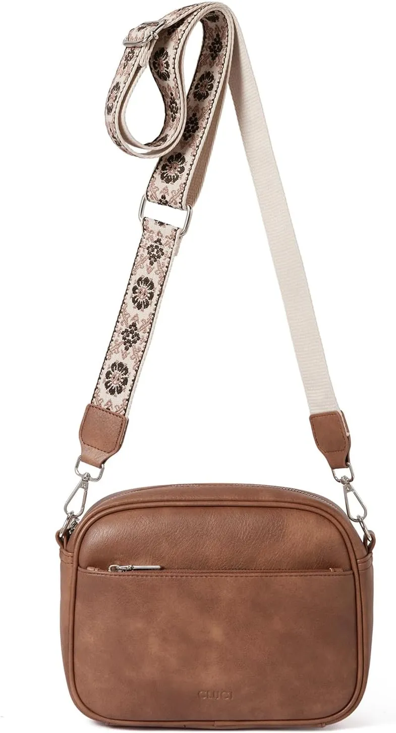 CLUCI Crossbody Bags for Women, Vegan Leather Shoulder Handbags，Purses for Women with Adjustable Wide Strap