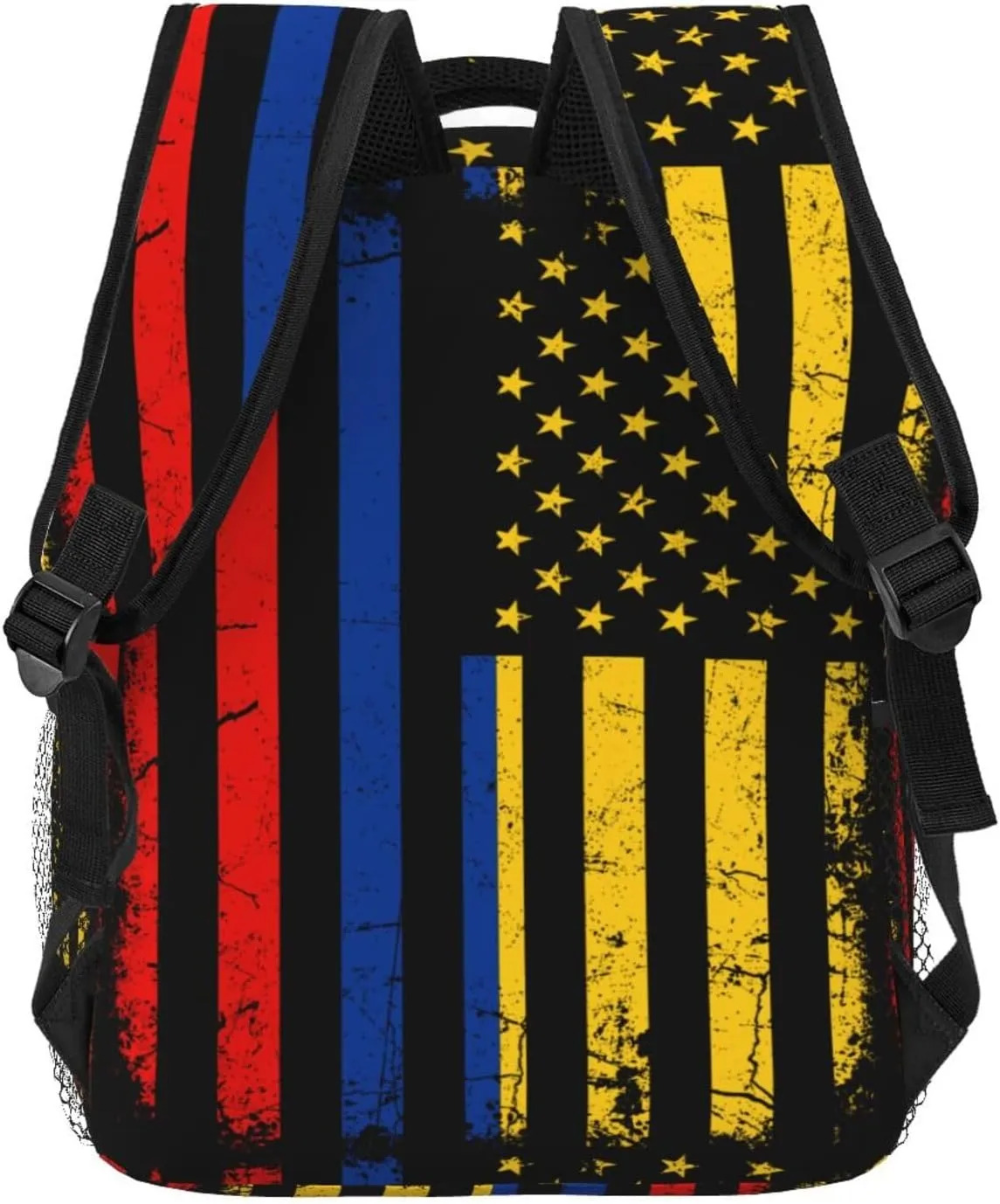 Colombian American Flag Colombia Roots America Casual Backpack Travel Pack Bag Laptop Backpacks With Side Pockets Front Zipper Pockets Bookpack Daypack Picnic Rucksack Computer Bag