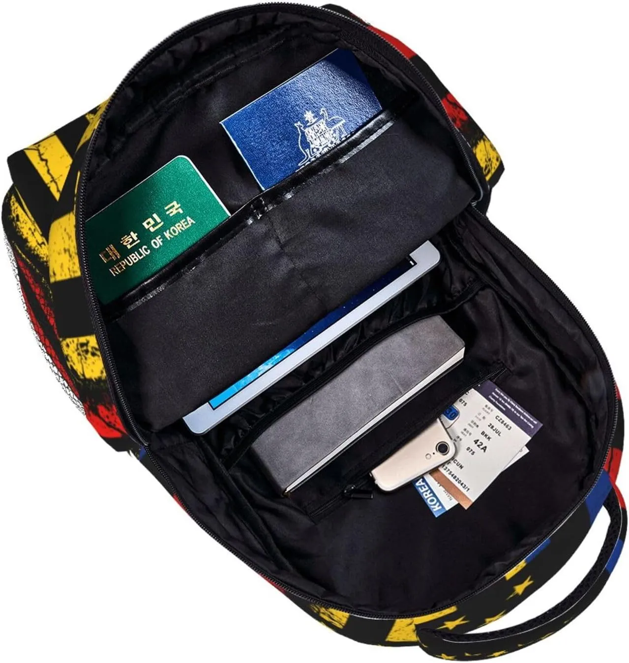 Colombian American Flag Colombia Roots America Casual Backpack Travel Pack Bag Laptop Backpacks With Side Pockets Front Zipper Pockets Bookpack Daypack Picnic Rucksack Computer Bag