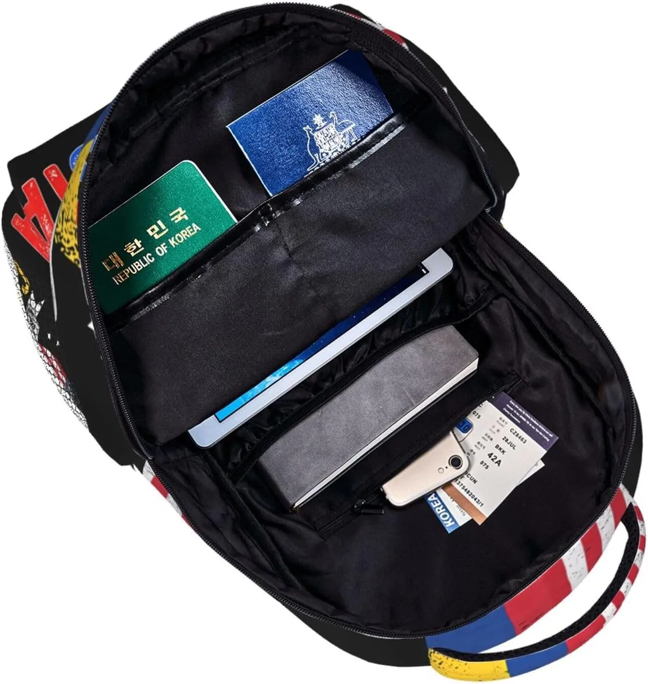 Colombian American Patriot Heart Is From Colombia Flag Casual Backpack Travel Pack Bag Laptop Backpacks With Side Pockets Front Zipper Pockets Bookpack Daypack Picnic Rucksack Computer Bag