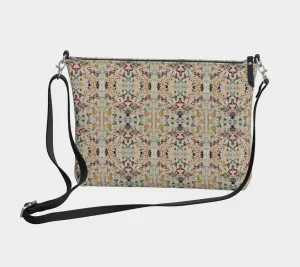 “Colours of Ice” Vegan Leather Crossbody Purse (Beige, Multi)
