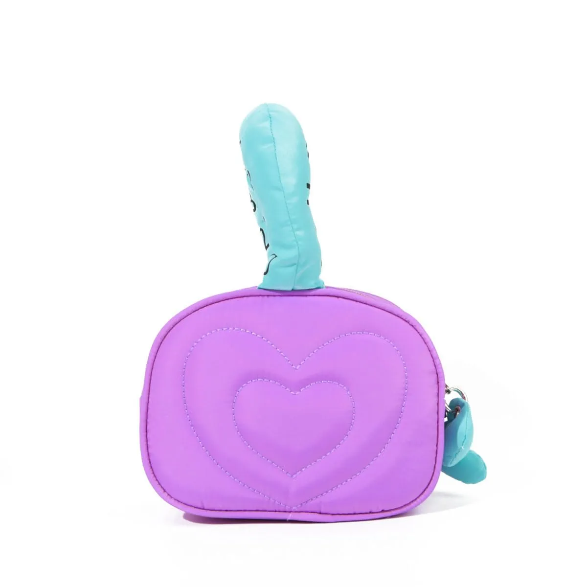 Contrast Color Love Makeup Bag Love Handbag Women's Large Capacity Makeup Bag Cute Fashion Casual Bag (Purple)