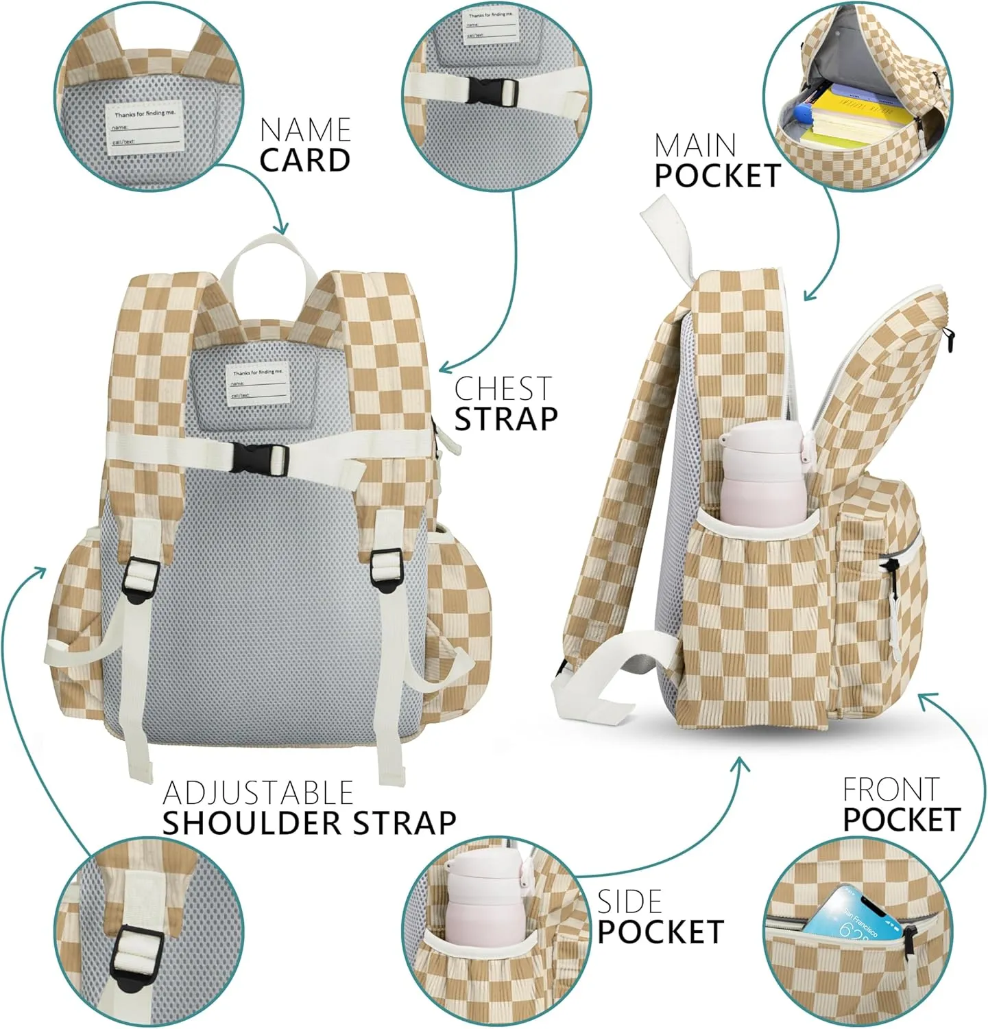 Corduroy Toddler Backpack for Boys 2-5: Preschool Backpack for Boys Girls - Cute Kids Backpack for Boys 13.5" H Fit Folder