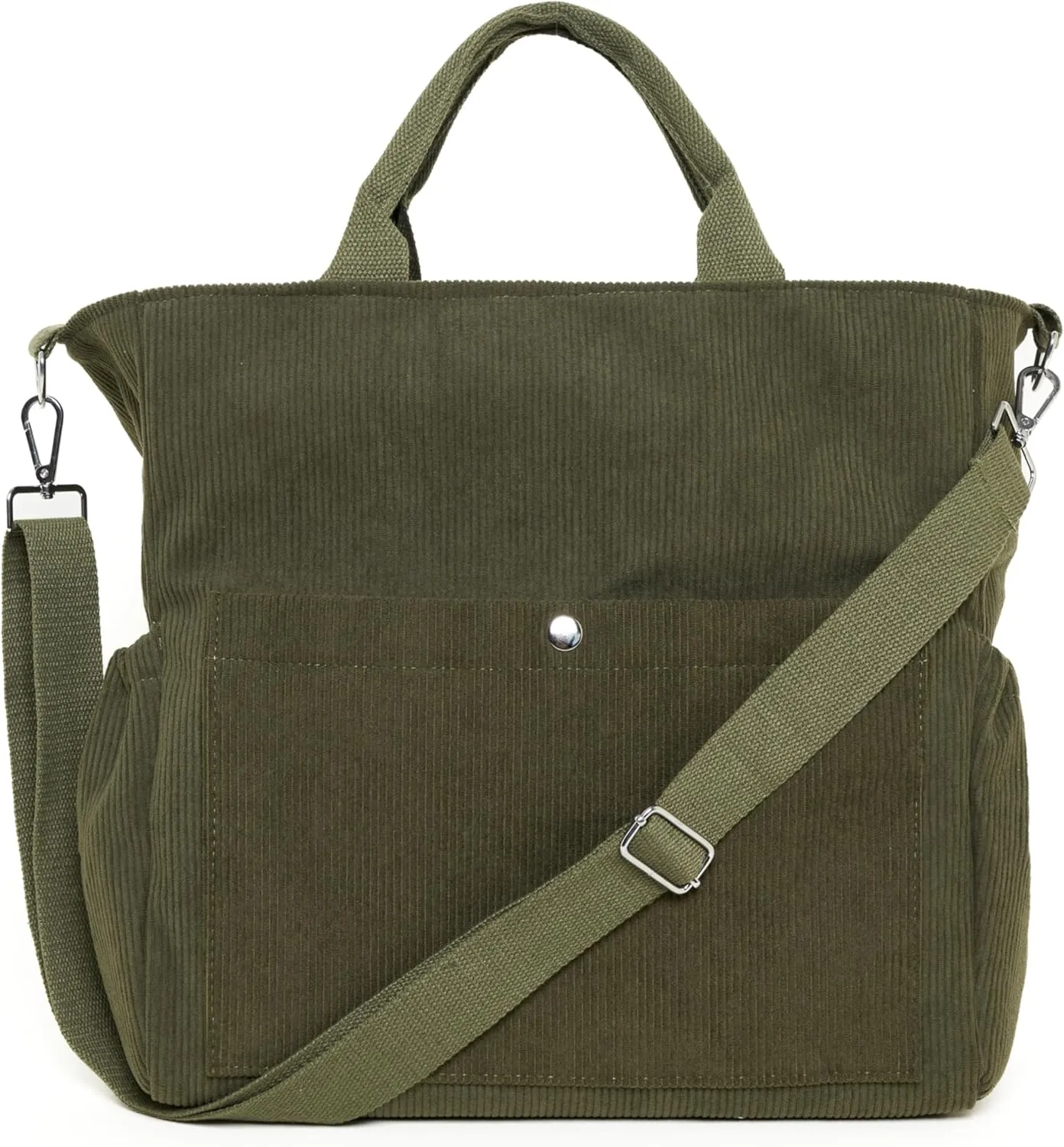 Corduroy Tote Bag for Women Large Crossbody Bags Shoulder Tote Bag with Multi Pockets Satchel Bags Handbag for Work
