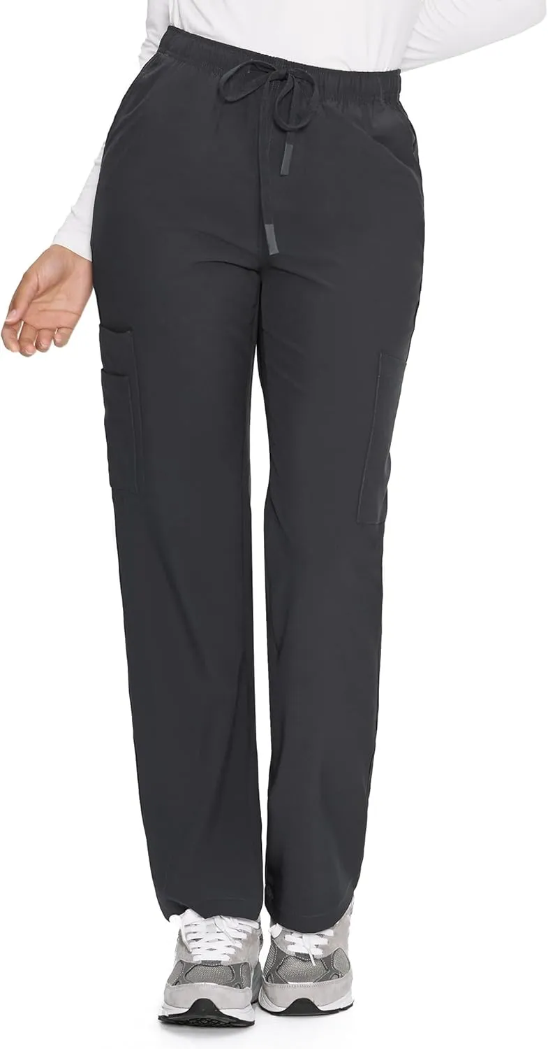 COZYFIT Straight Leg Scrub Pants for Women, Drawstring Soft Stretch, Anti-Wrinkle Women's Scrub Pants with 6 Pockets