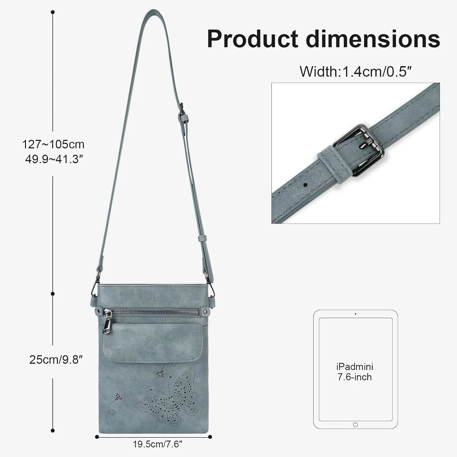 Crossbody Bag for women, Vegan Leathe Cross body Purse with Adjustable Strap, Multi Pocket Shoulder Handbag
