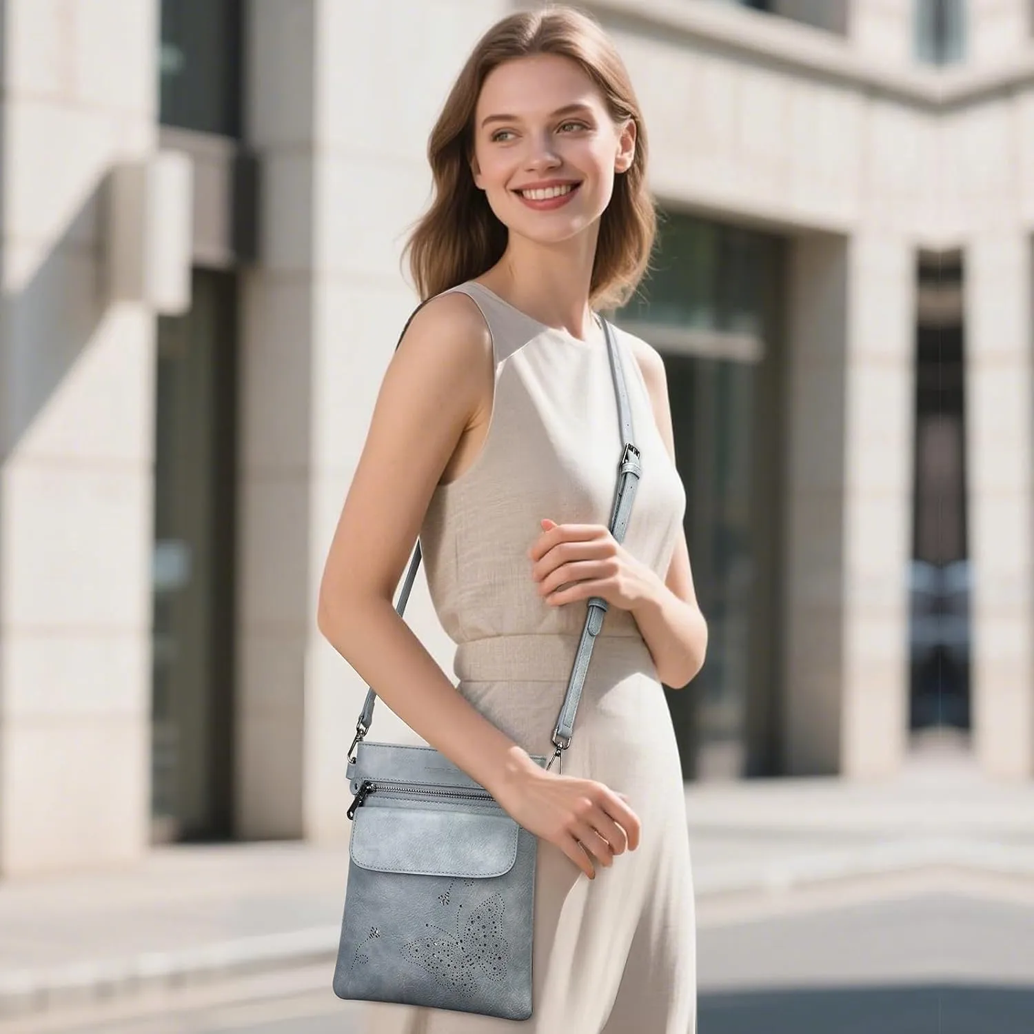 Crossbody Bag for women, Vegan Leathe Cross body Purse with Adjustable Strap, Multi Pocket Shoulder Handbag