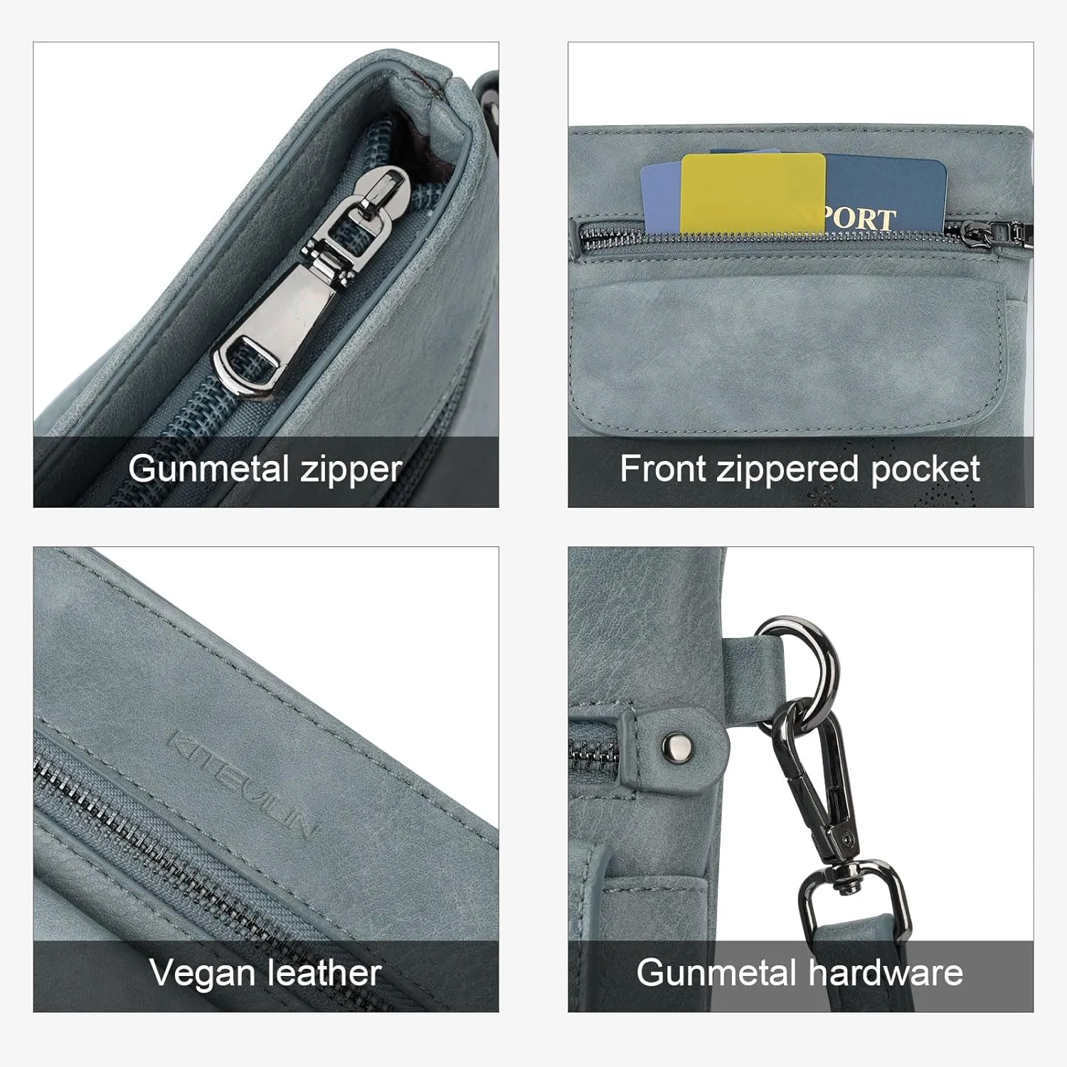 Crossbody Bag for women, Vegan Leathe Cross body Purse with Adjustable Strap, Multi Pocket Shoulder Handbag