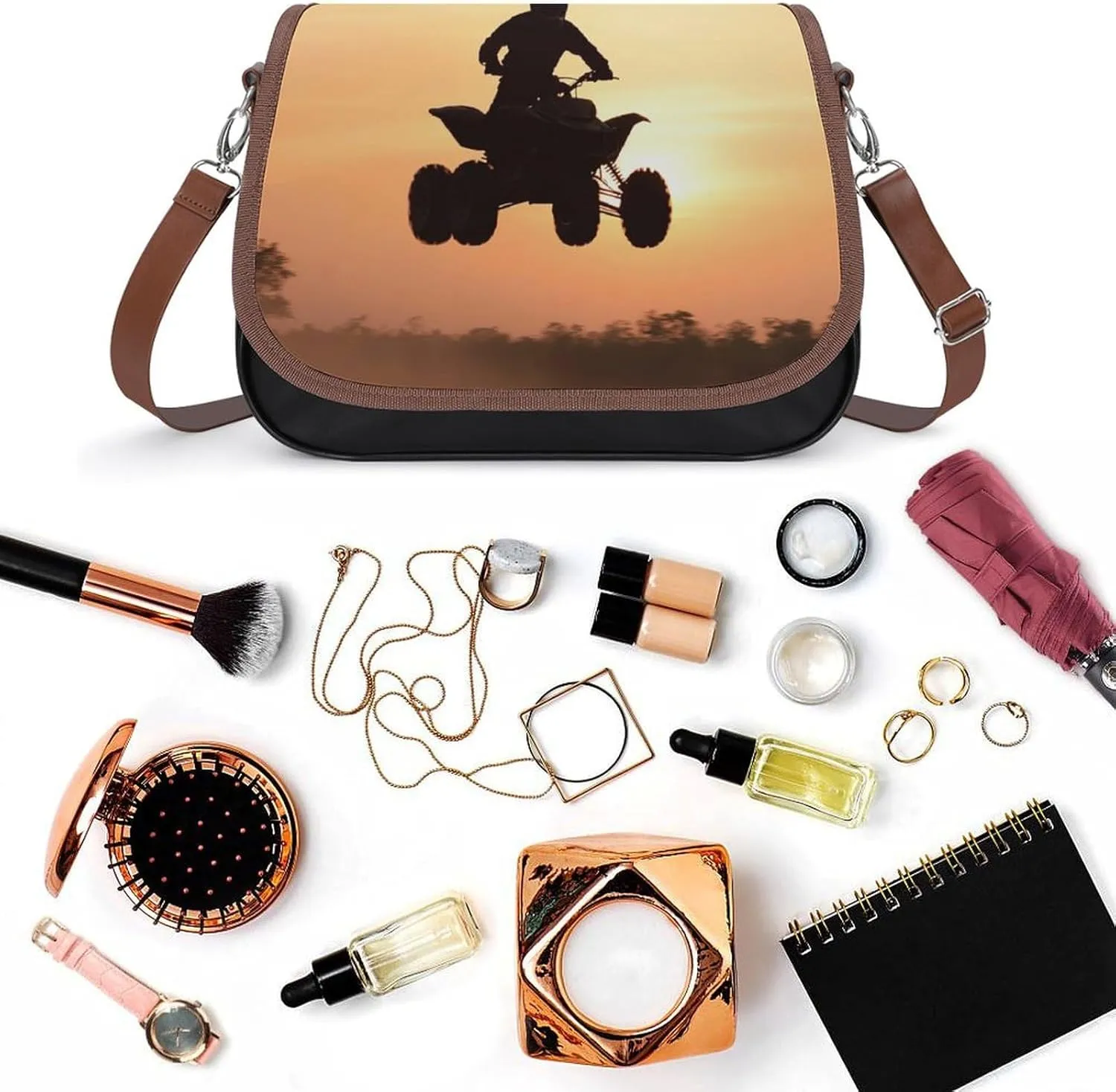 Crossbody Bag with Adjustable Strap for Women, Small Pu Leather Shoulder Handbags for Office