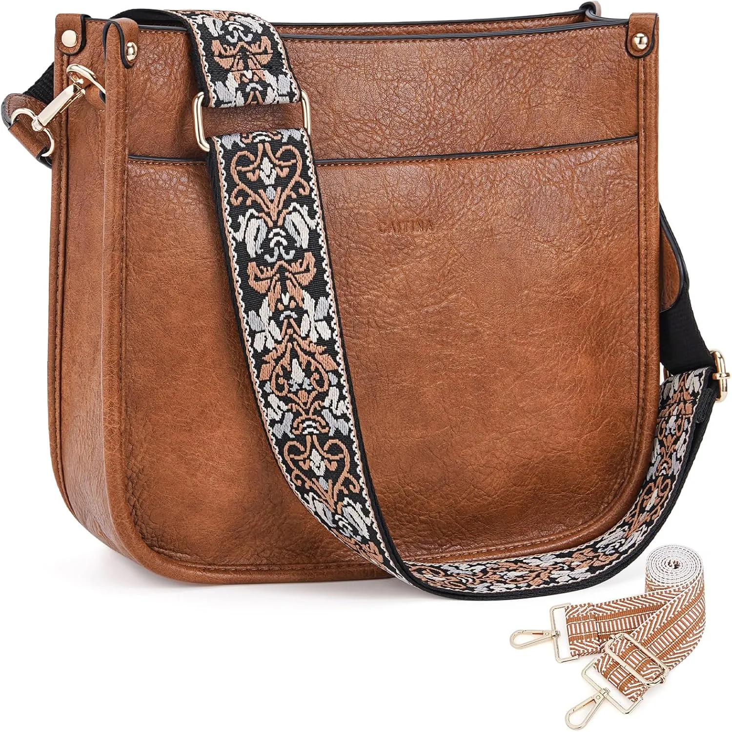 Crossbody Bag Women Vegan Leather Hobo Handbag Trendy Crossbody Shoulder Bag Purses For Women with 2 Adjustable Strap