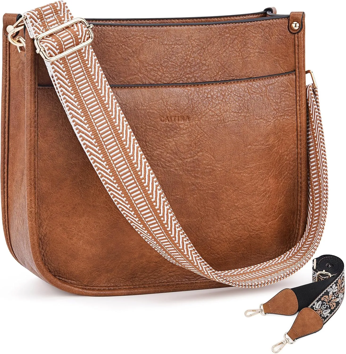 Crossbody Bag Women Vegan Leather Hobo Handbag Trendy Crossbody Shoulder Bag Purses For Women with 2 Adjustable Strap