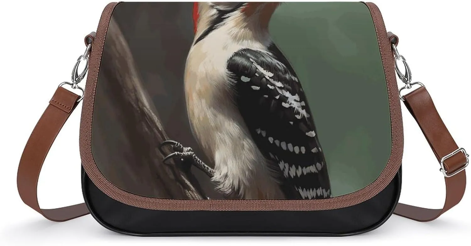 Crossbody Bags for Women Shoulder Bag Leather Handbag Woodpecker Messenger Bag Office Work Bag
