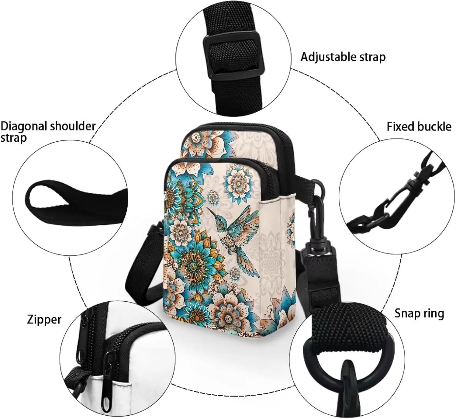 Crossbody Cell Phoen Bag Purse for Women Girls Lightweight Wallet Clutch Shoulder Bag