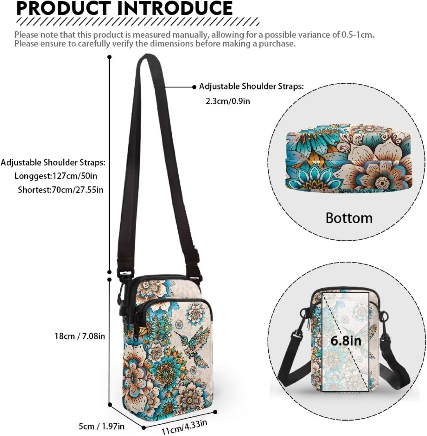 Crossbody Cell Phoen Bag Purse for Women Girls Lightweight Wallet Clutch Shoulder Bag