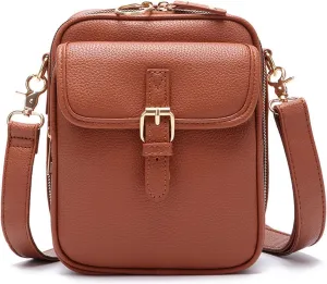 Crossbody Leather Bag, Collaborateam Forcipower Collaborateam Urvashi Vintage Anti Theft Shoulder Bags with Card Slots