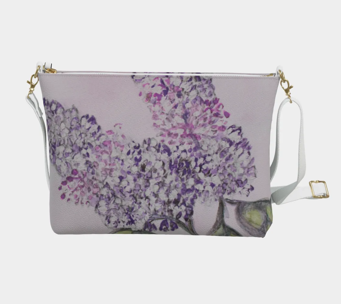 Crossbody Purse Lilac Vegan leather Easy-to-install Customizable