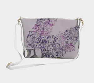 Crossbody Purse Lilac Vegan leather Easy-to-install Customizable