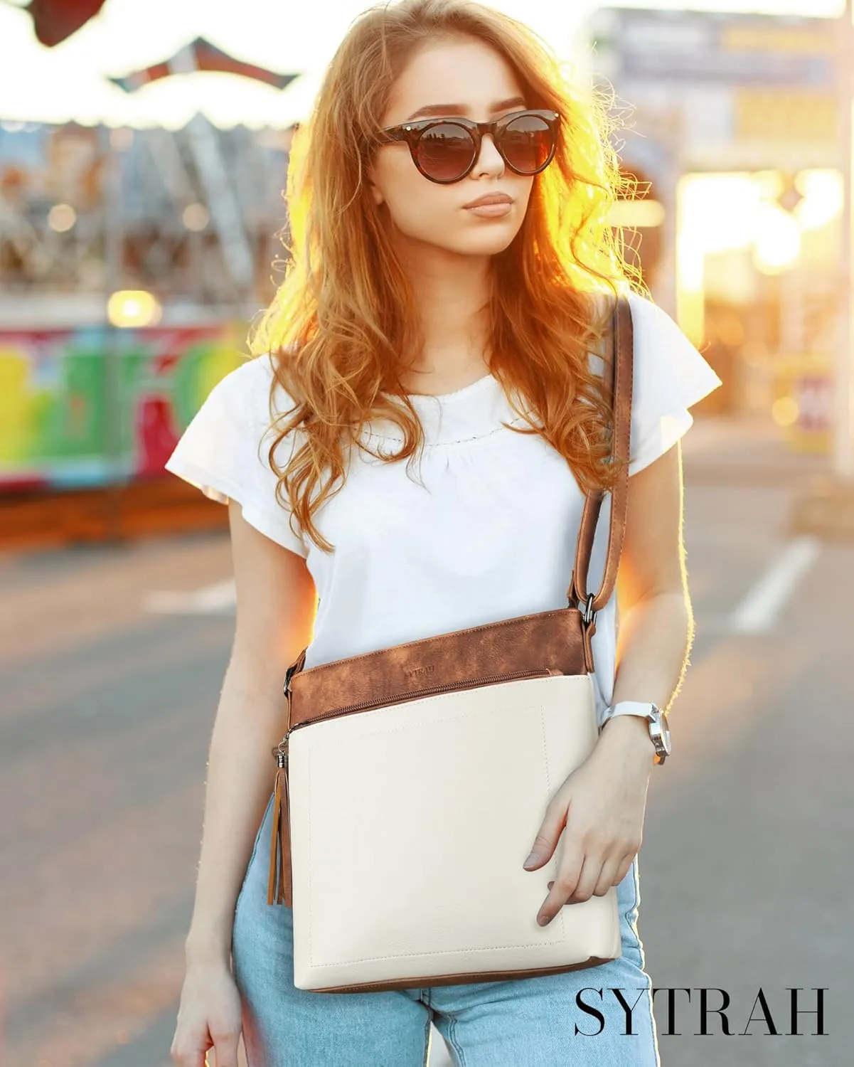 Crossbody Purses for Women, Premium Vagan Leather Crossbody Bag, Adjustable Strap Lightweight Shoulder Bag with Tassel