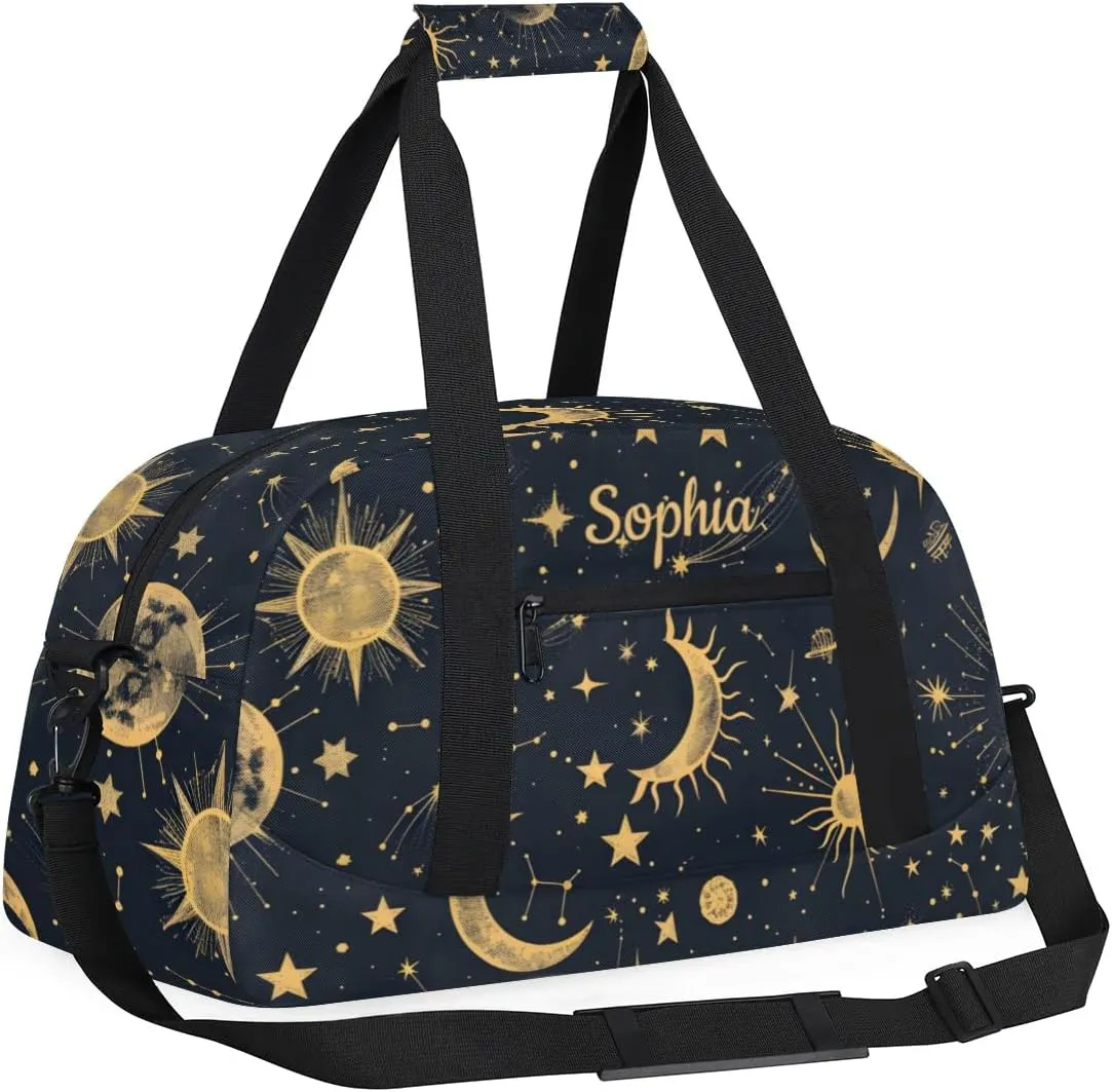 Custom-Duffel-Bag for-Kids-Boys-Girls Travel-Bag for Traveling-Girls-Women Small-Gym-Bag Dance-Bag Kids Moon Sun-Luggage-Bag