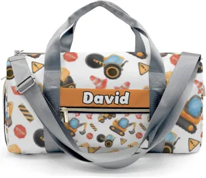 Custom Kids Cute Construction Trucks Duffel Overnight Dance Bag for Girls Personalized Dance Duffle Bag for Women Girls Customized Kids Gifts