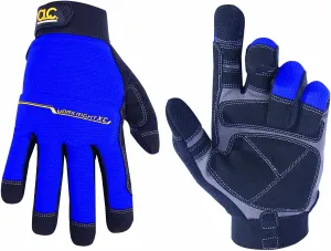 Custom Leathercraft126L Workright XtraCoverage Flex Grip Work Gloves, Large,Blue & Black