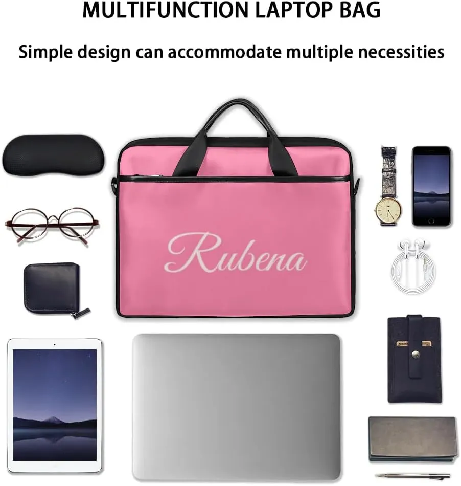 Custom Name Laptop Bags for Women Men, Personalized Text Laptop Case Shoulder Bag,Computer Bags for Work