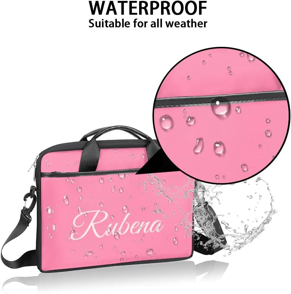 Custom Name Laptop Bags for Women Men, Personalized Text Laptop Case Shoulder Bag,Computer Bags for Work