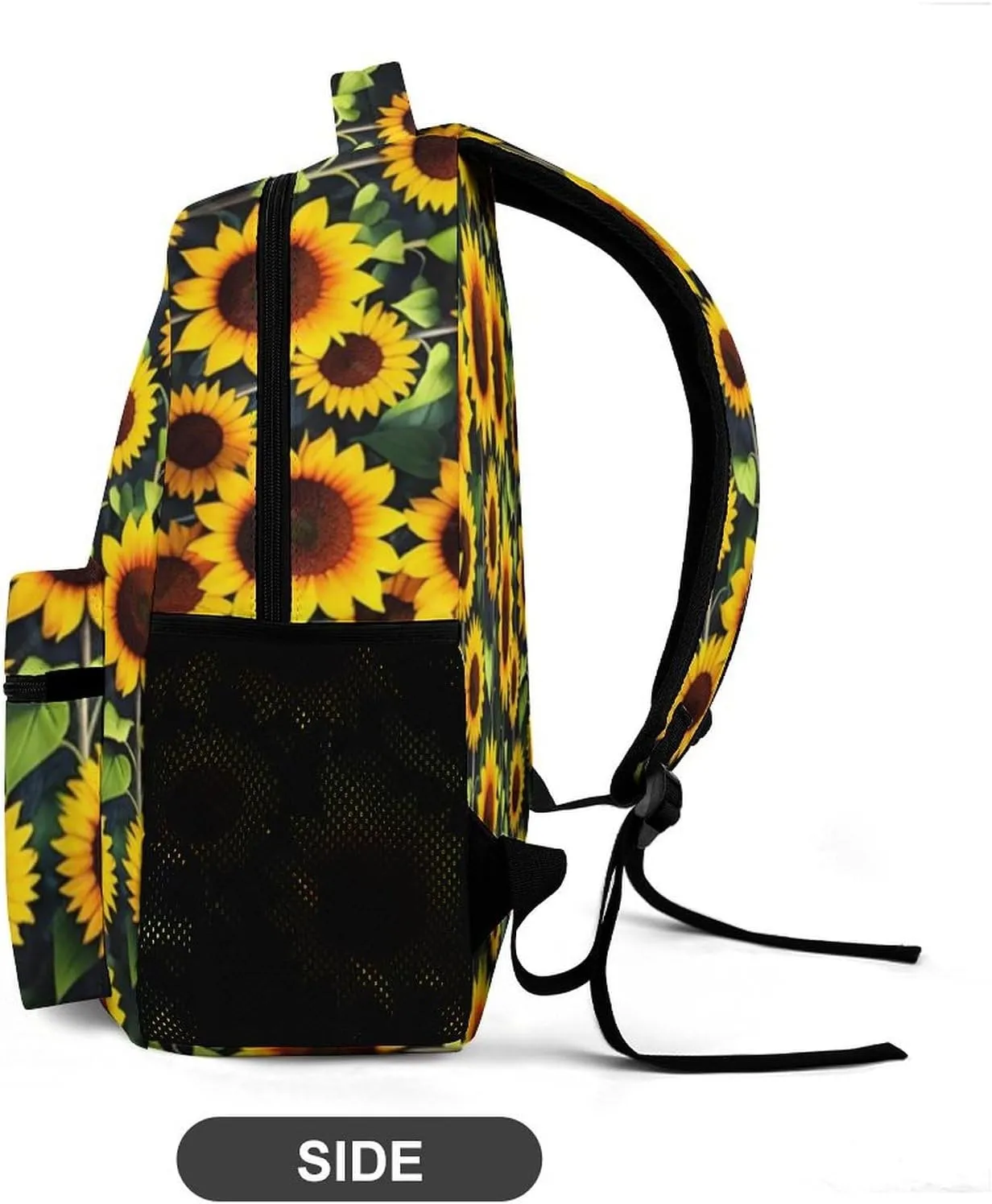Custom Sunflower Backpack for Kids Girls Boys School, 16 Inches Cute Sunflowers Theme Bookbag, Adjustable, Lightweight, Large Capacity, Colorful Daily Casual Backpacks