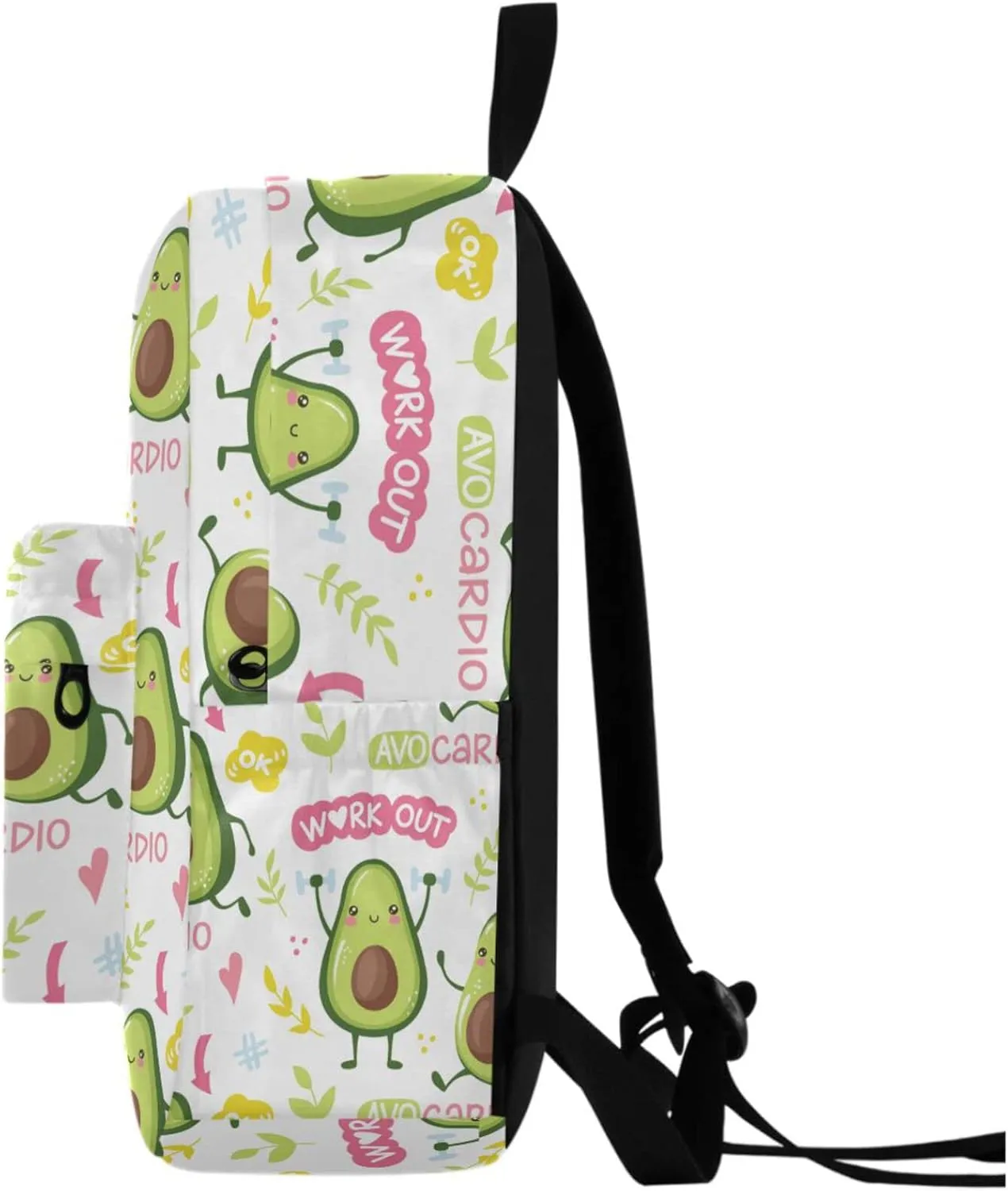 Cute Avocado Leaves Floral Big Travel Laptop Backpack Durable Computer Bag Gift for Men Women School Bookbags Work
